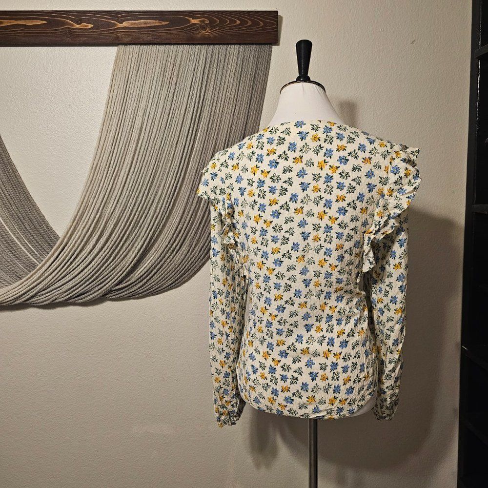 Popsugar Floral Ruffle Blouse Sz XL - Picture 3 of 4